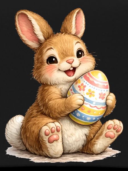 Bunny with Easter Egg Illustration