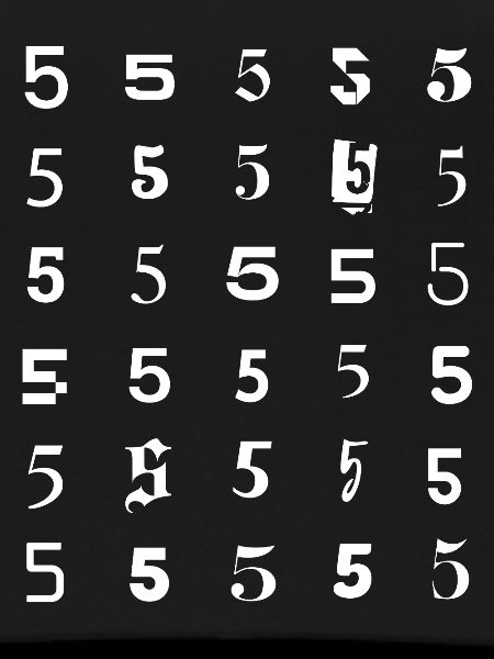 Number Five Grid Pattern