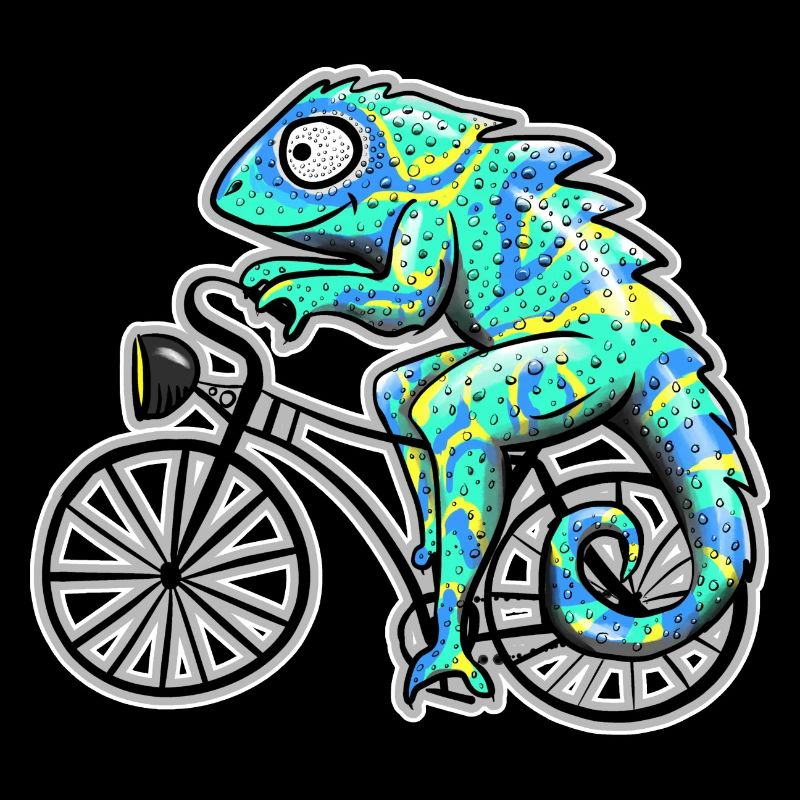 Caméléon avec vélo