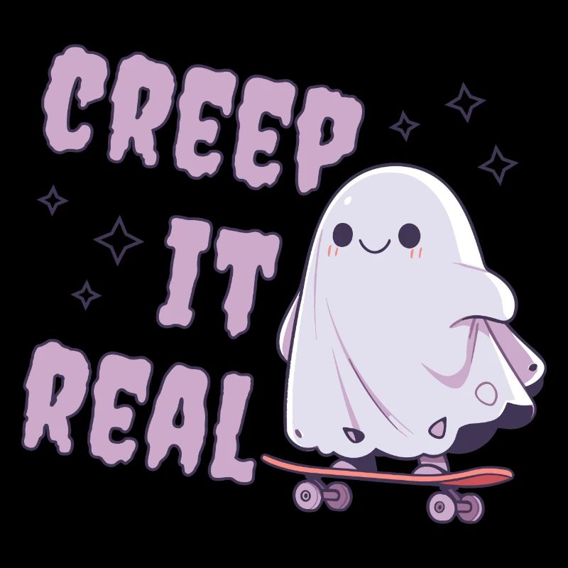 Cute ghost on a skateboard | Creep it Real