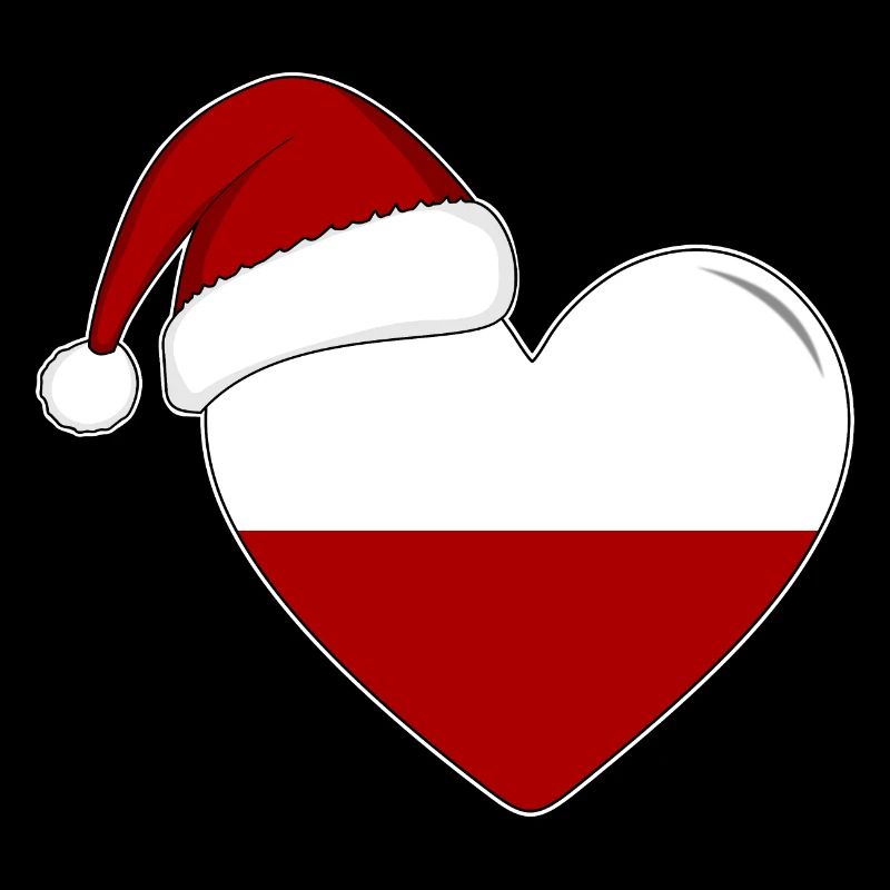 Drapeau de Pologne coeur de Noël