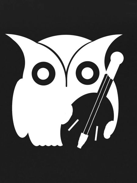 Eule mit Instrument