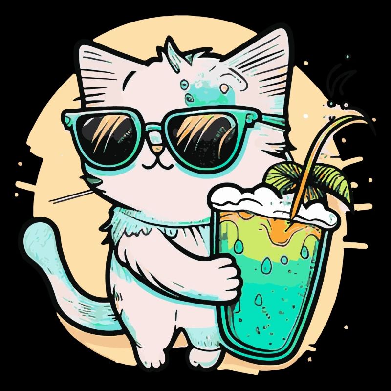 Die coolste Katze am Strand