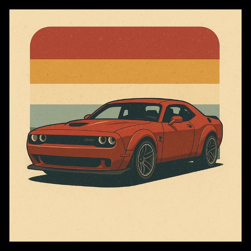 Muscle Car Rouge Design Rétro