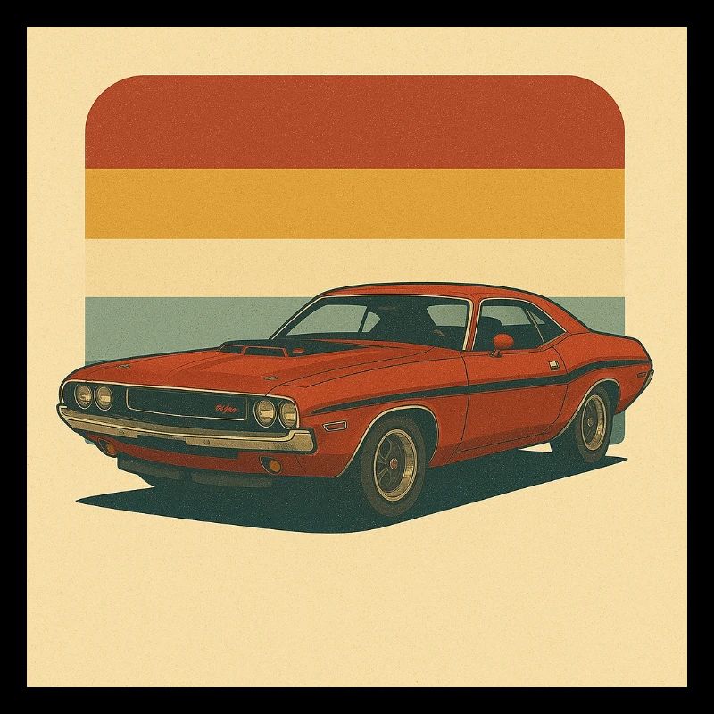 Retro muscle car design on vintage background