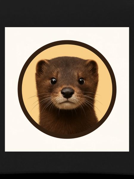 Cute Brown Bear in Circle