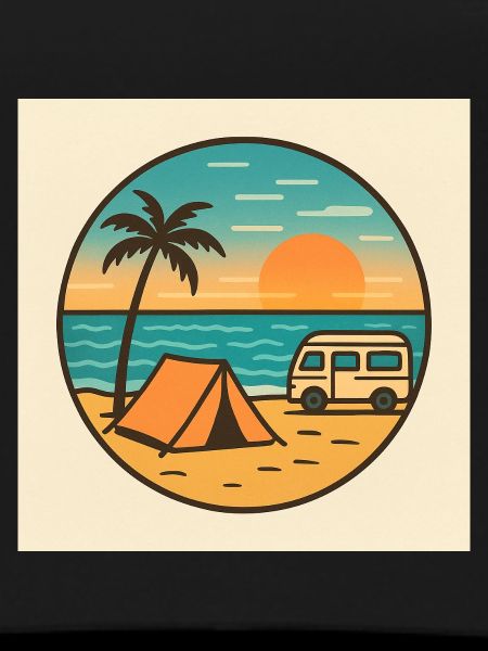 Beach Sunset with Tent