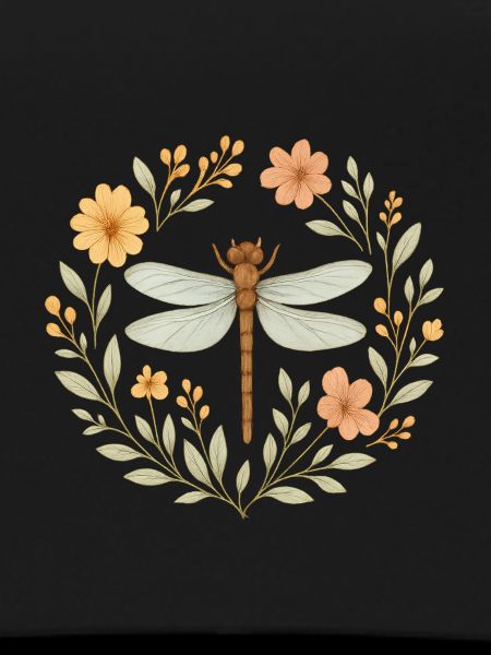 Floral Dragonfly Wreath