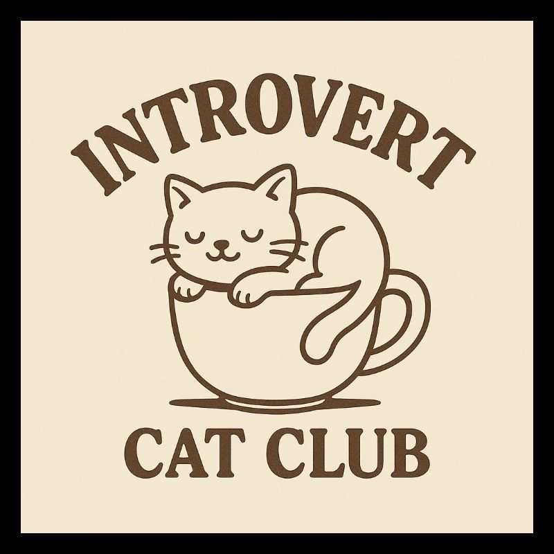 Cute Introvert Cat Club – Cozy Sleeping Cat