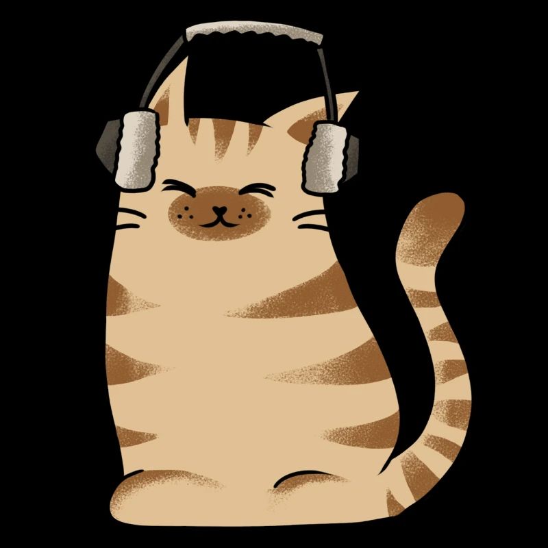 Cat Headset Music Lofi Chillhop Gift Idea