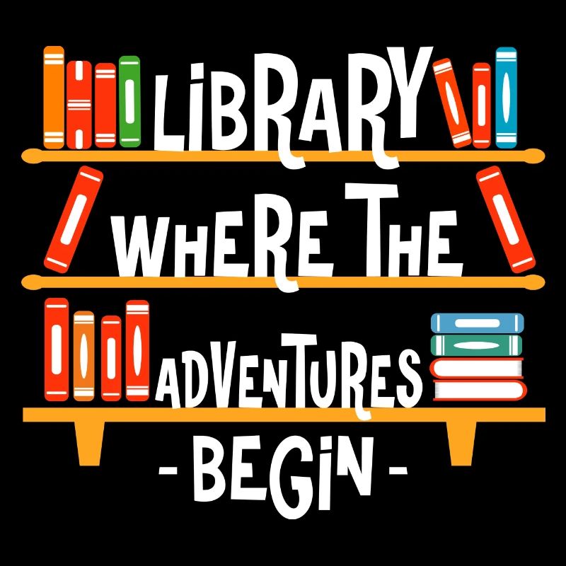 Bibliothek Wo Die Abenteuer Beginnen - Farbiges