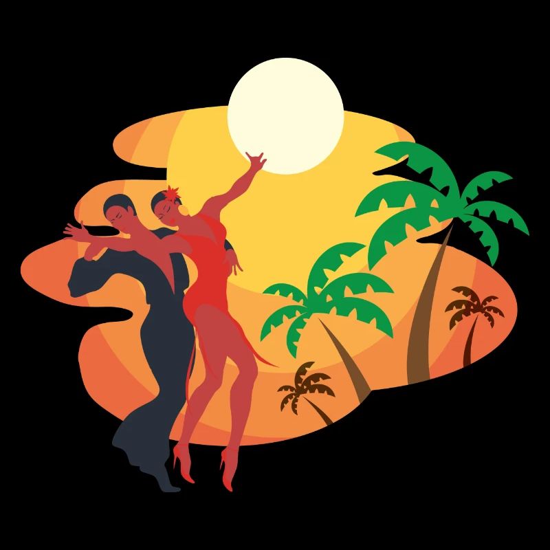 Salsa Dancing Dancing Couple Anniversaire Tropical