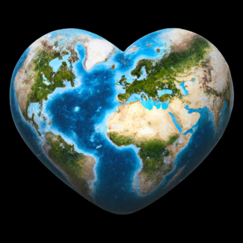 Erde Herz herzförmig Planet Geschenkidee