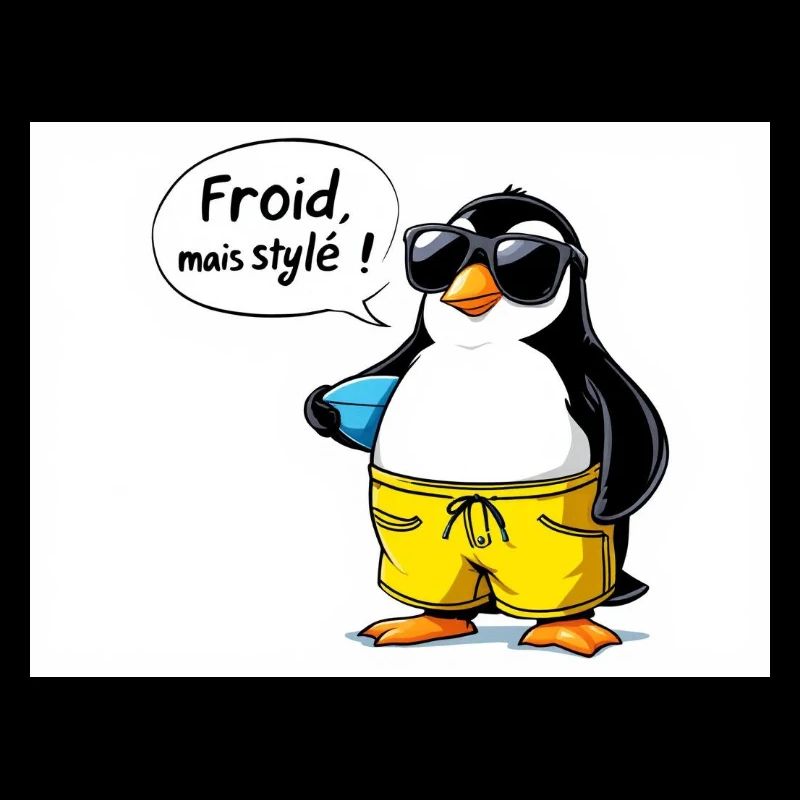 Manchon de pingouin stylé avec lunettes