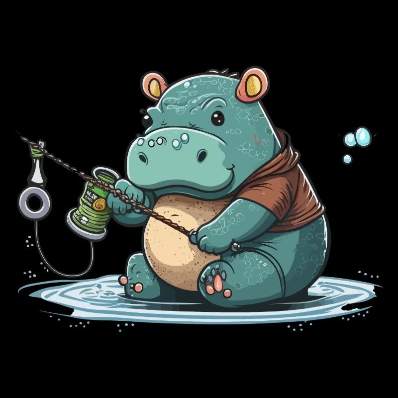 Nilpferd-Angler