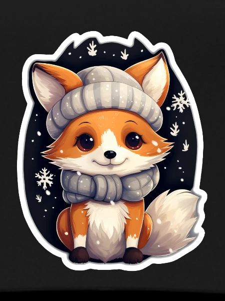 Fox in winter night