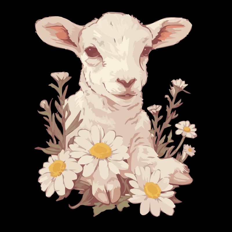 Niedliches Lamm Mit Gänseblümchen