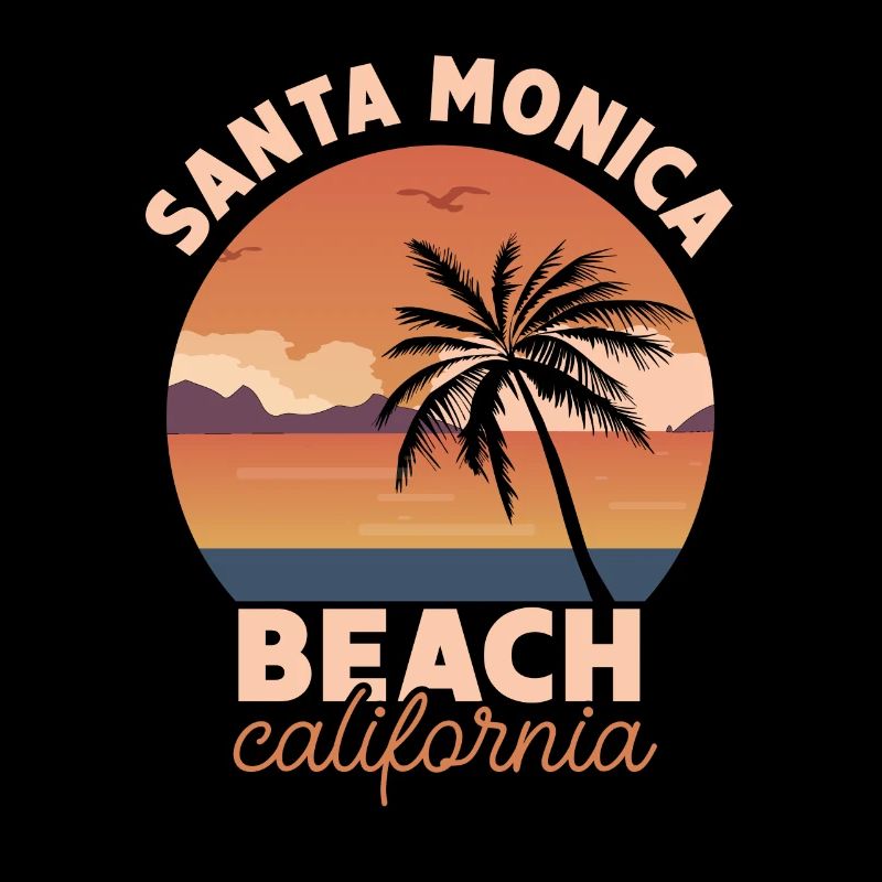 Plage de Santa Monica, Californie, Coucher de soleil