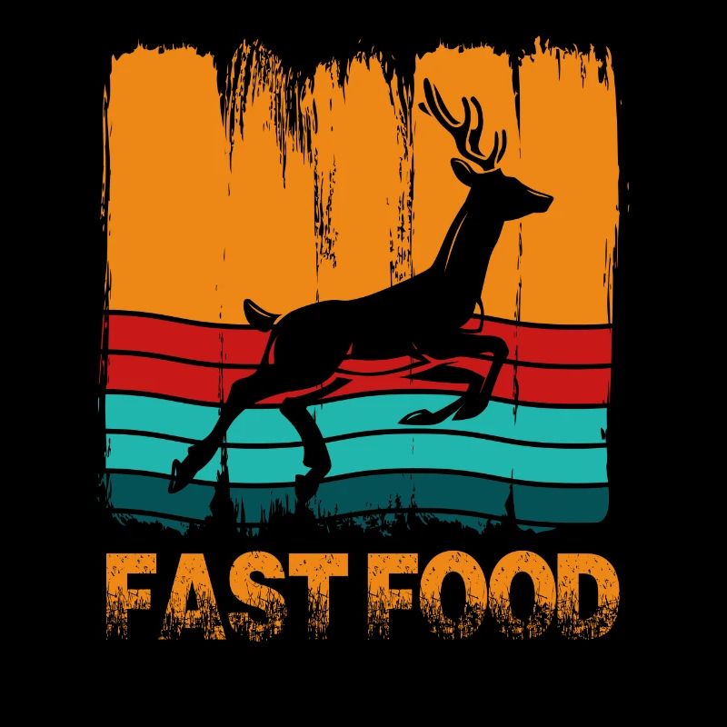 Rétro cerf fast-food impression élégante