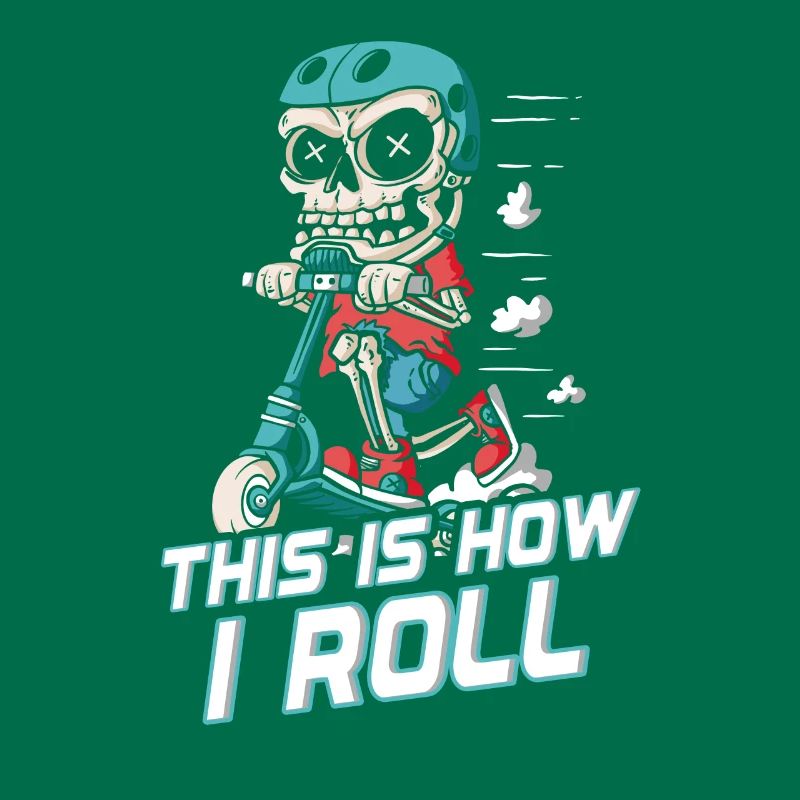 How I Roll: Skater Skeleton on Scooter
