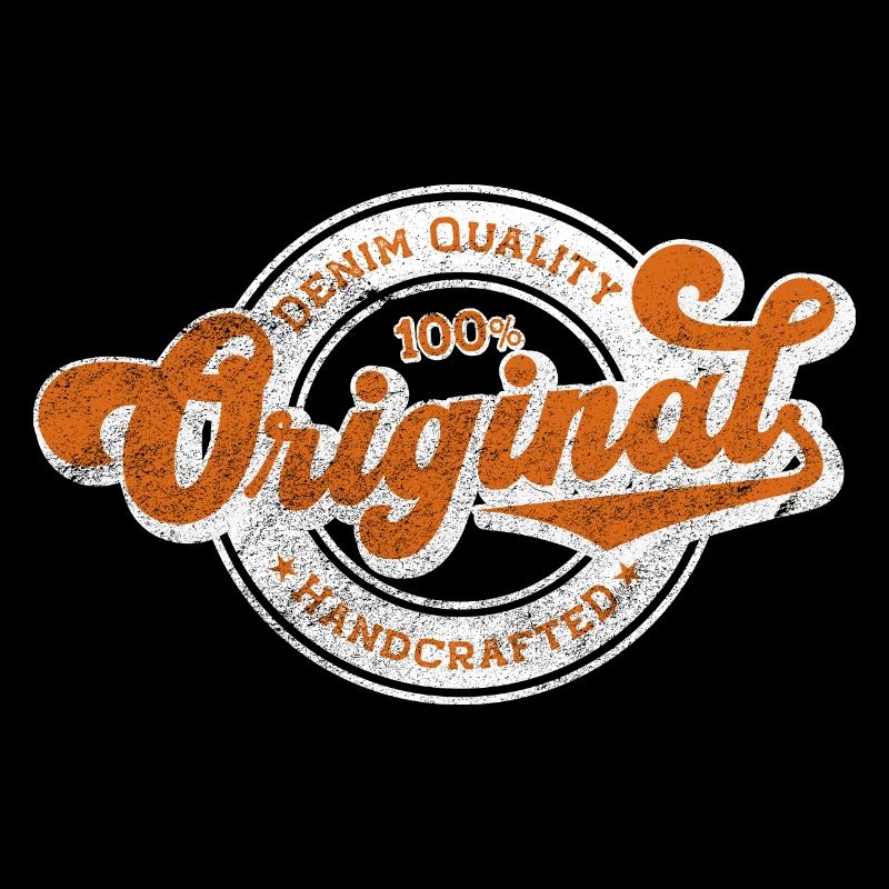 Original denim quality retro vintage orange white