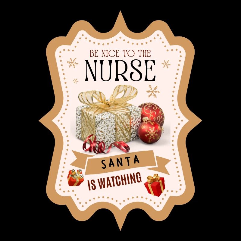 Sei nett zu der Krankenschwester, die der Weihnachtsmann lustige Weihnachten sieht
