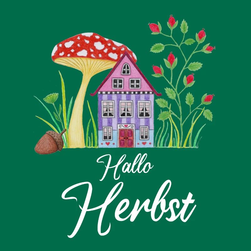 Hello Autumn Toadstool Dwarf House Autumnal