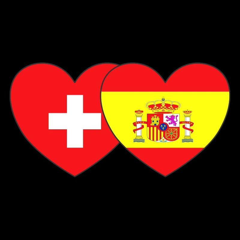 Suisse Espagne Drapeau Cœur