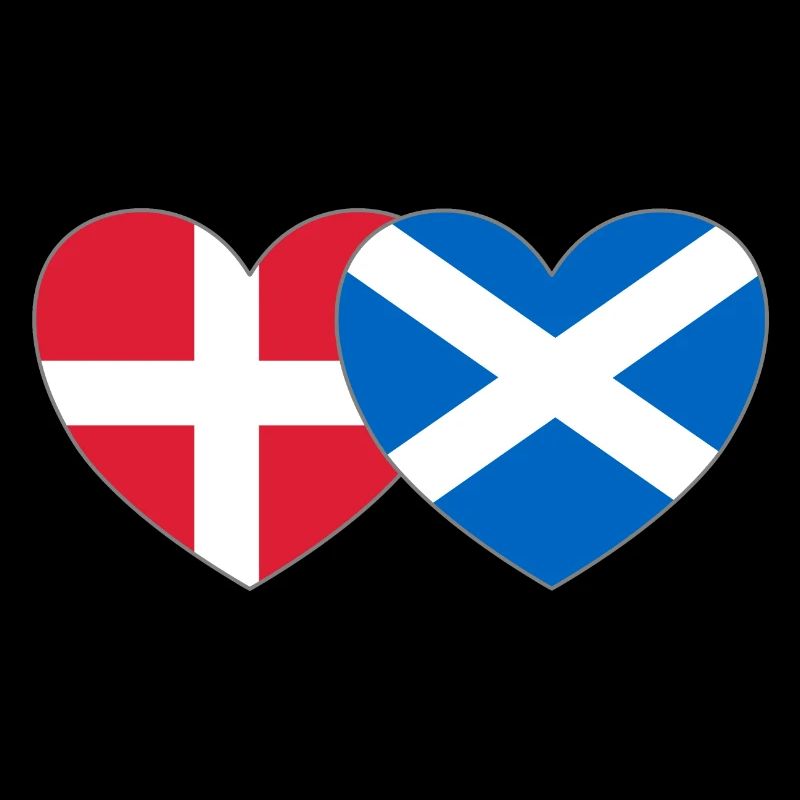 Danemark Écosse Flag Heart
