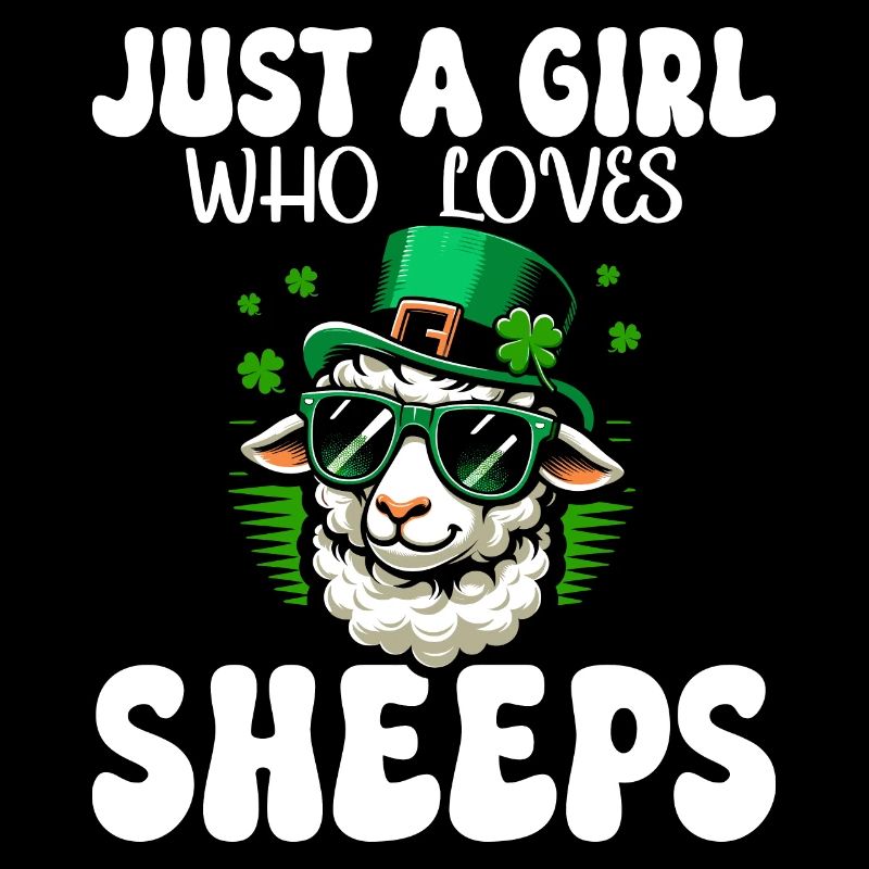 Mädchen, das St. Patrick's Day Schafe liebt