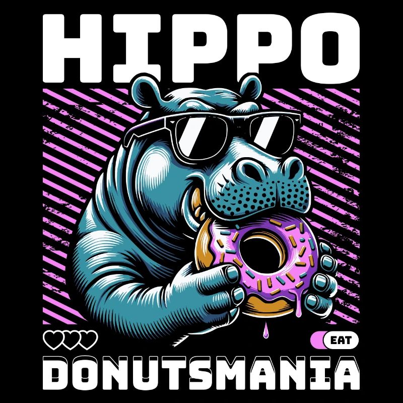 Animal Hippopotame Adore Les Donuts