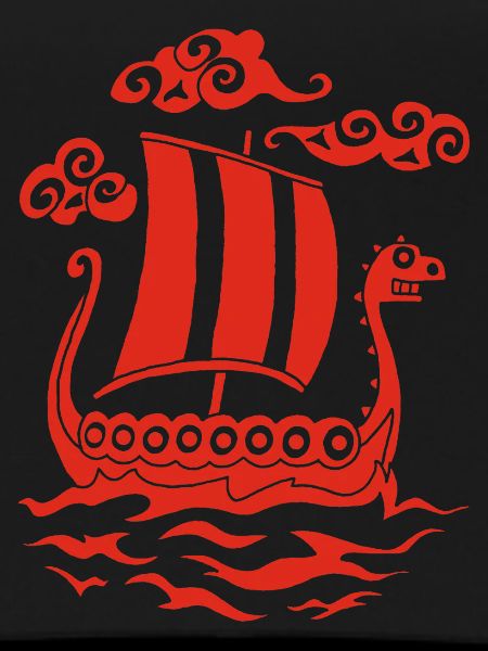 Funny red Drakkar