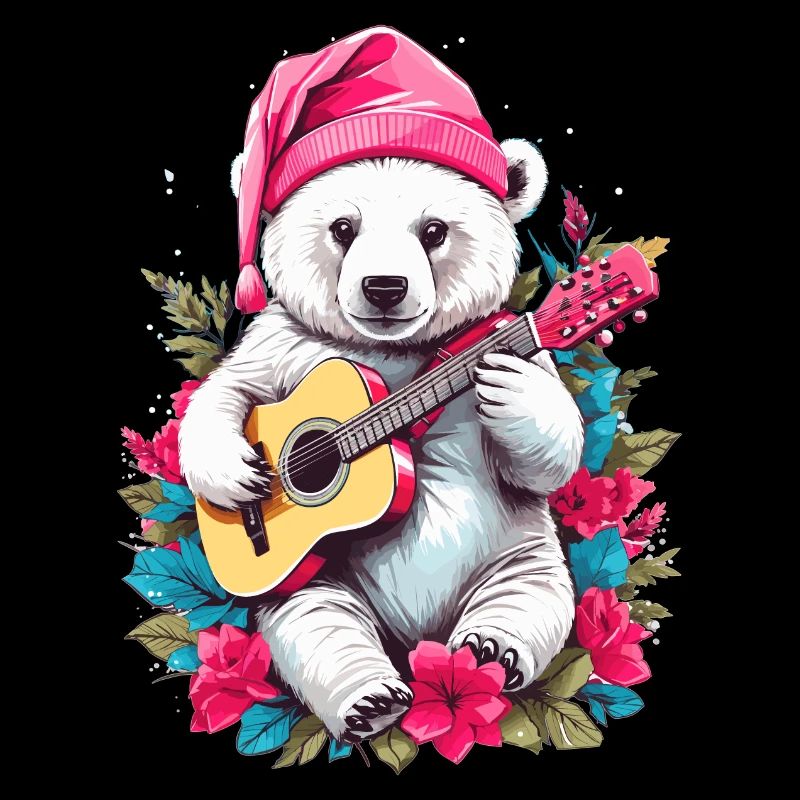 Süßer Eisbär mit Gitarre