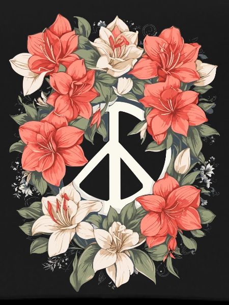 Peace sign with flowers