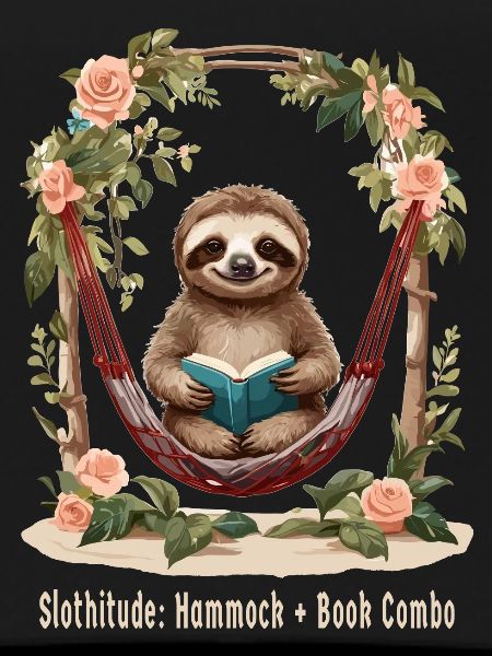 Cute sloth with book
