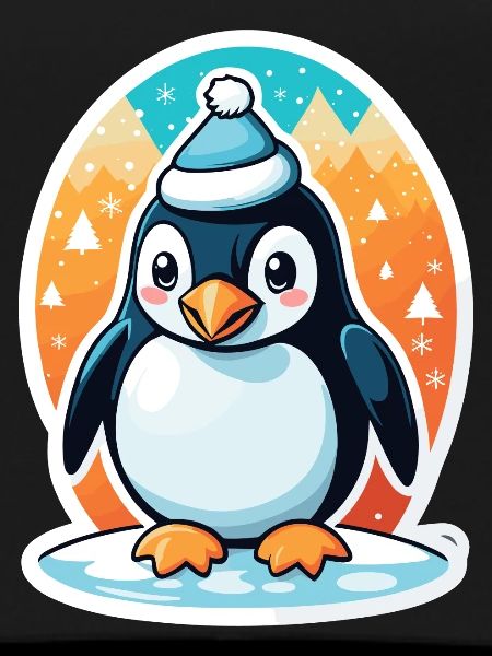 Penguin Christmas Illustration