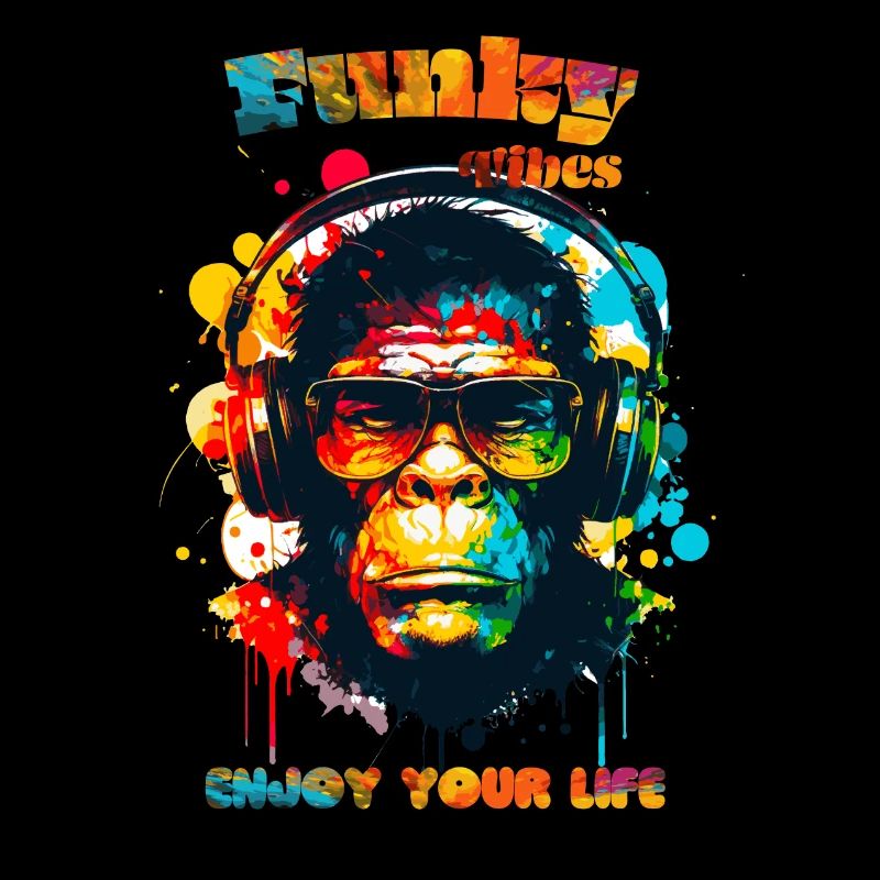 Funky vibes. Enjoy your life. Monkey