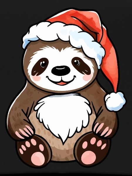 Sloth Christmas Drawing