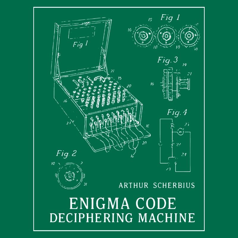 Enigma Code Deciphering Machine Illustration