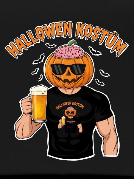 Halloween Kürbiskopf Bierheld