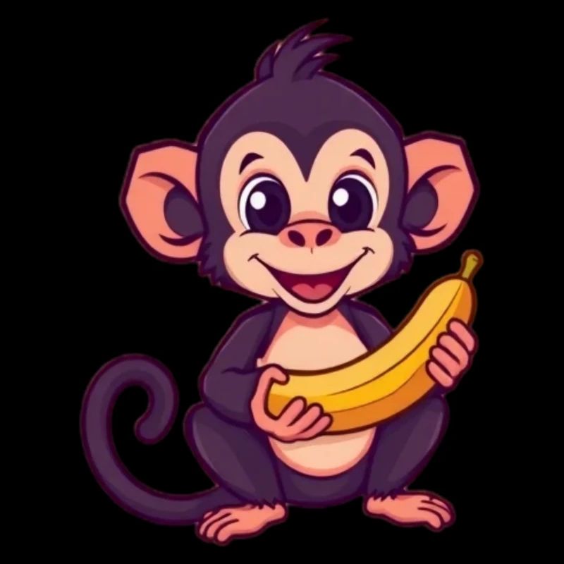 Monkey with Banana Monkey T-shirt