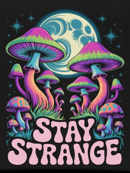 Stay Strange Mushroom Art
