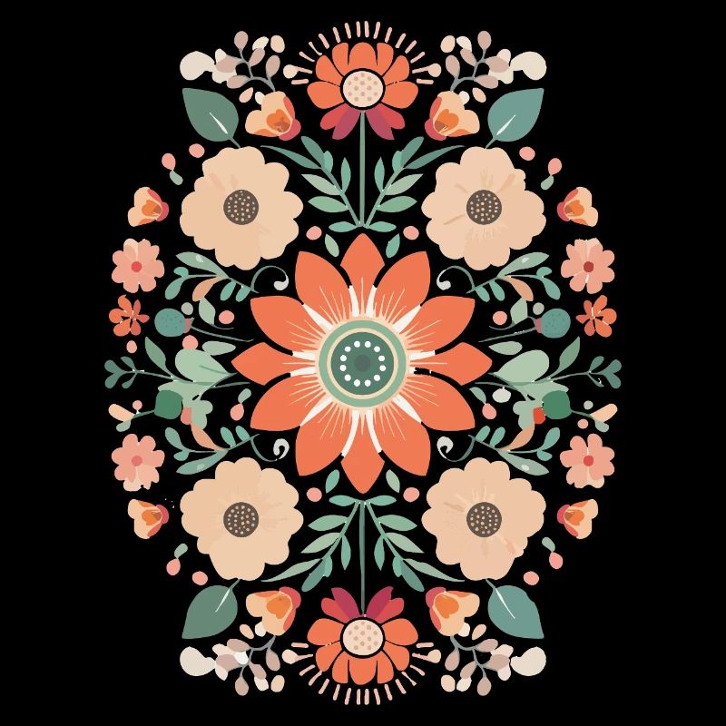 Floral Retro Design Boho Flower Power