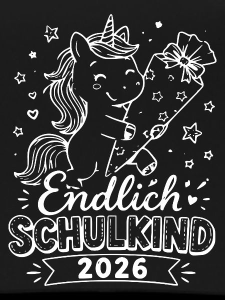 Endlich Schulkind 2026 Einhorn