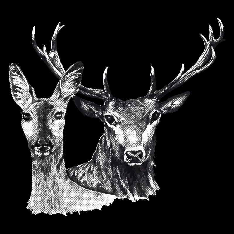 Hirsche und Rehe