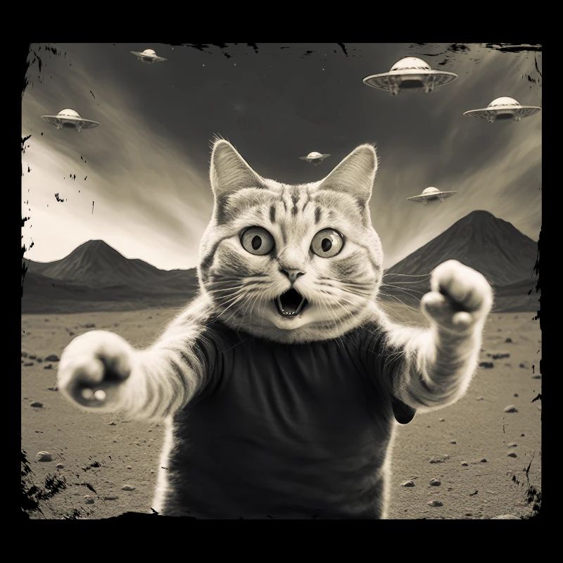 Chats Ufo Chat Lieutenant Chat Selfie Drôle