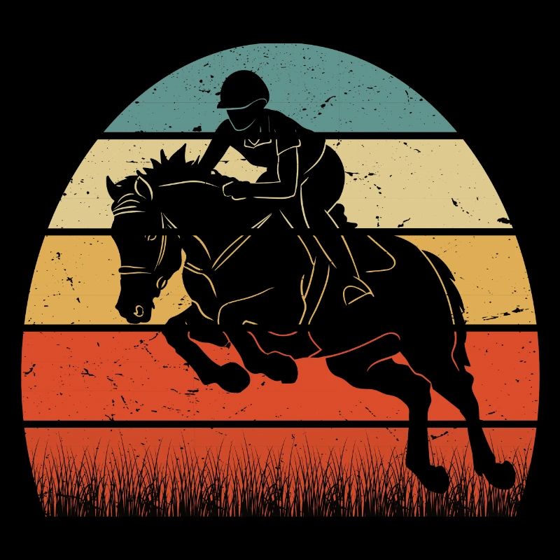 RETRO PFERDEDESIGN I REITEN