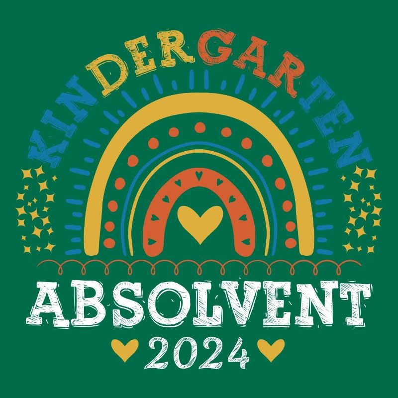 Kindergarten Absolvent 2024 Regenbogen Einschulung