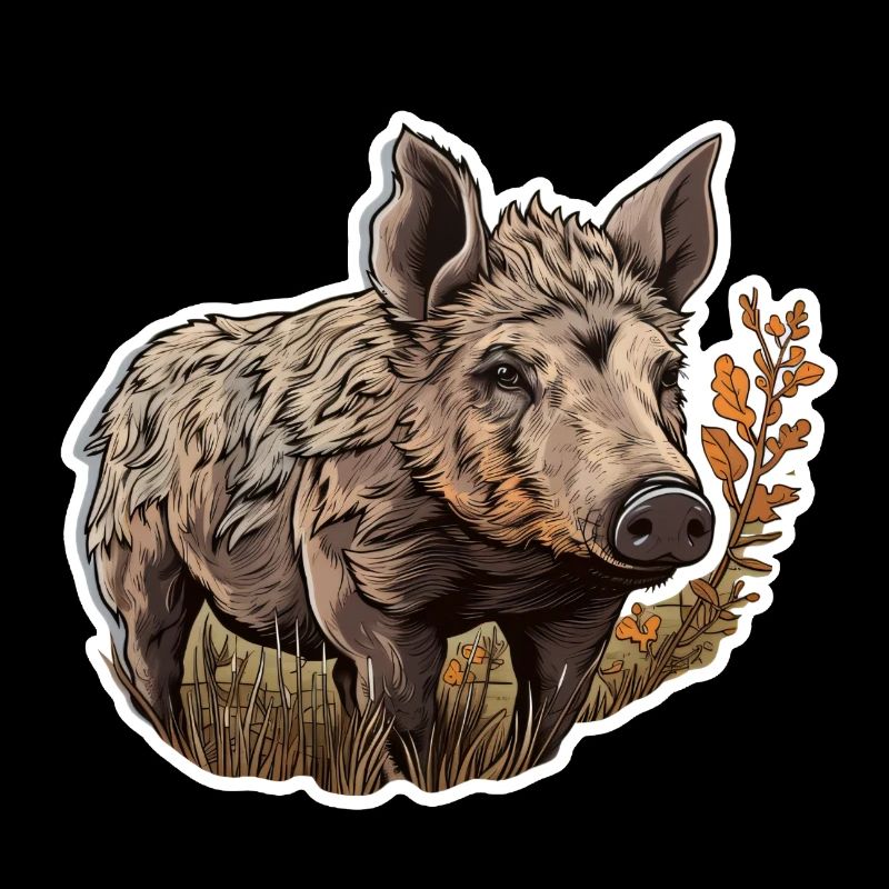 Sanglier dans un champ