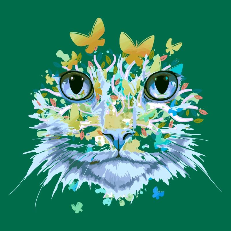 Chat Chat Visage Chats Chaton Fleurs Insecte